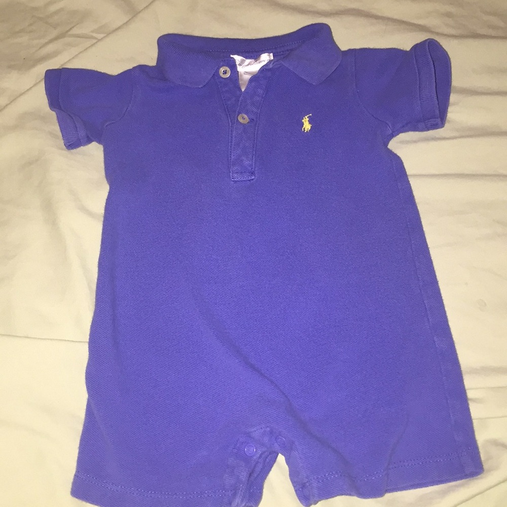 Ralph Lauren blue romper size 6 months!